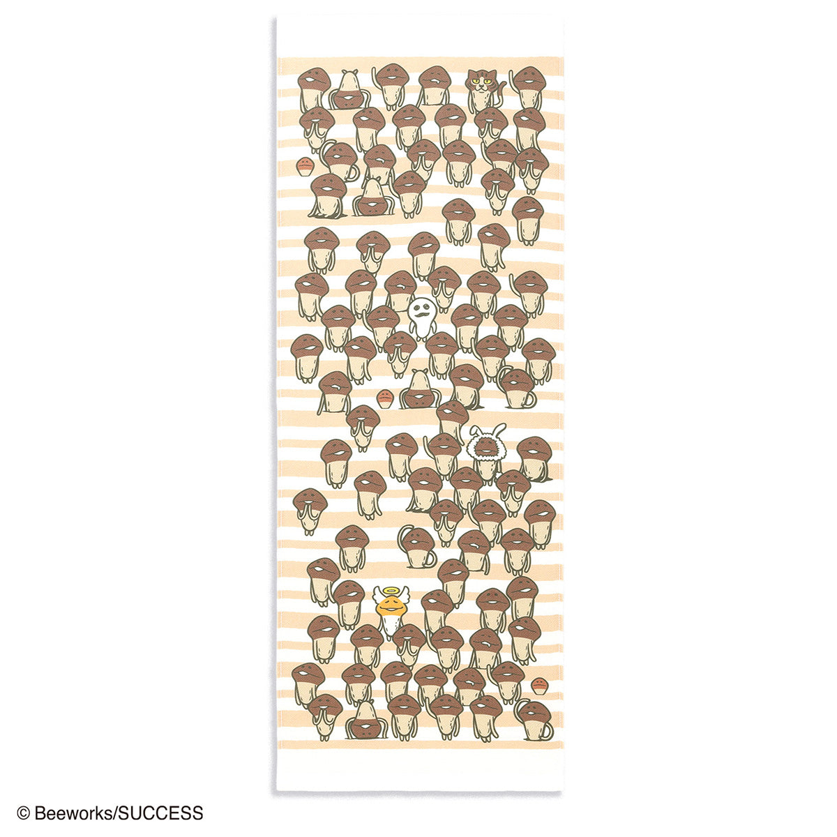 おさわり探偵 なめこ栽培キット 収穫しよう 手ぬぐいタオル ブラウン