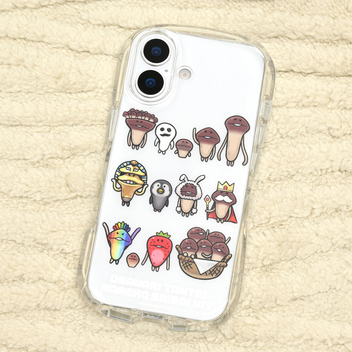 おさわり探偵 なめこ栽培キット iPhone17対応クリスタルクリアケース（集合）