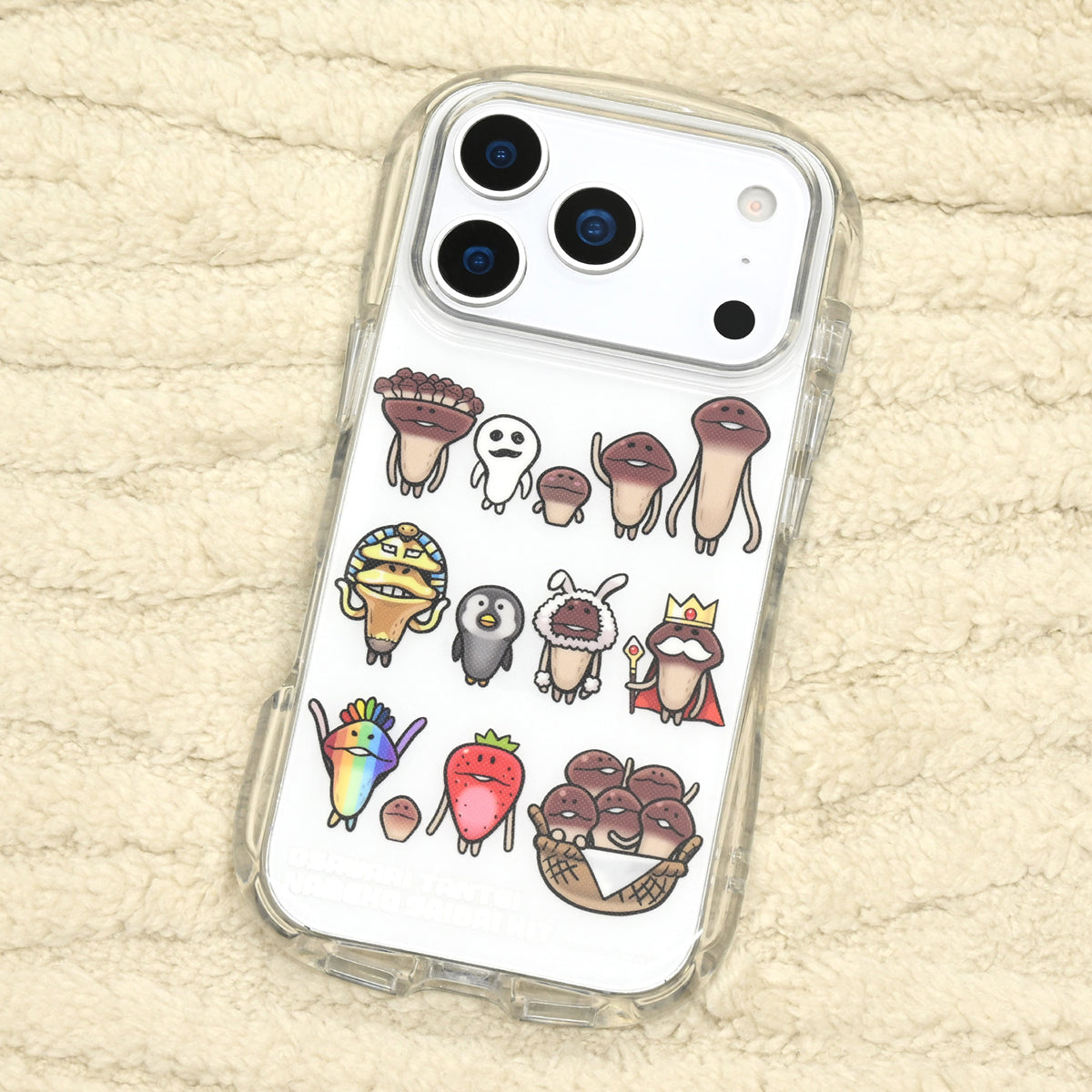 おさわり探偵 なめこ栽培キット iPhone17Pro対応クリスタルクリアケース（集合）