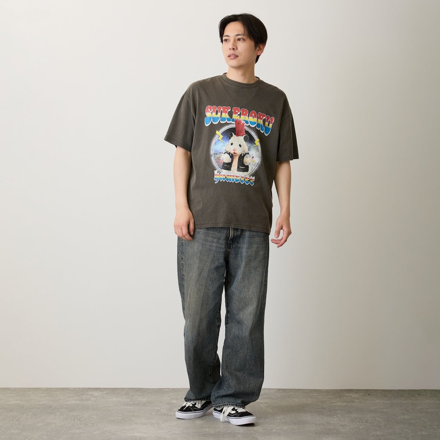 助六の日常 Tシャツ ロックな助六 スミ