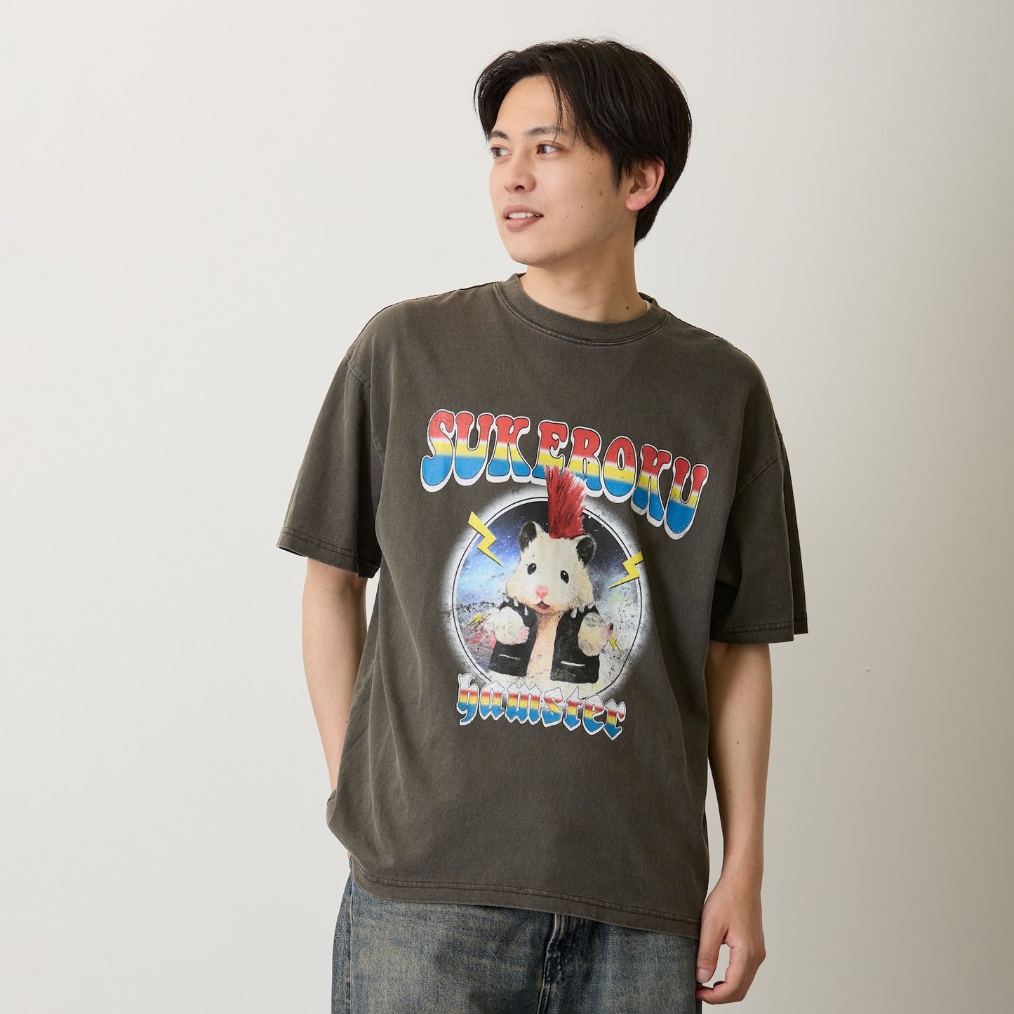 助六の日常 Tシャツ ロックな助六 スミ