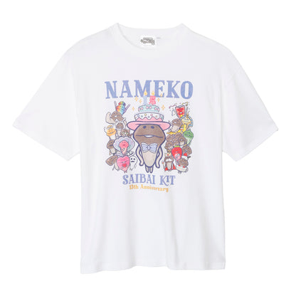 おさわり探偵 なめこ栽培キット Tシャツ 15周年 ホワイト