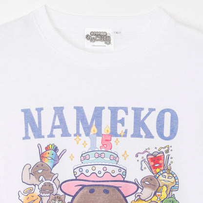 おさわり探偵 なめこ栽培キット Tシャツ 15周年 ホワイト