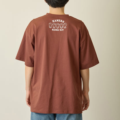 おさわり探偵 なめこ栽培キット Tシャツ んふんふ ブラウン