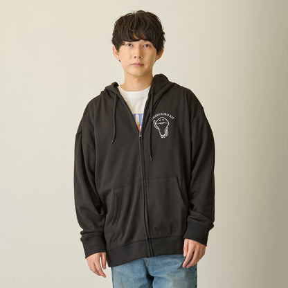 おさわり探偵 なめこ栽培キット ZIPパーカー 集合 ブラック