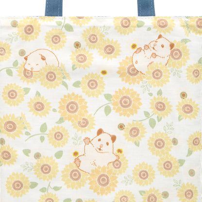助六の日常 ひまわり刺繍のおさんぽミニトート
