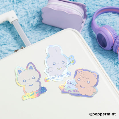 moon friends キャリーに貼れるサイズのシャイニーステッカー (シュガー)