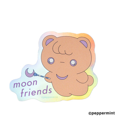 moon friends キャリーに貼れるサイズのシャイニーステッカー (ブラウニー)