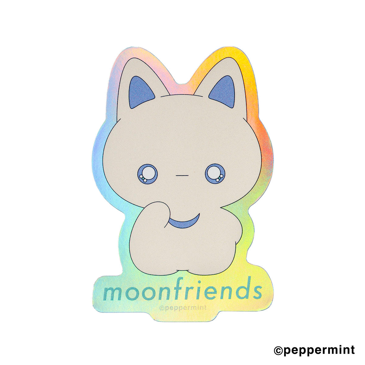 moon friends キャリーに貼れるサイズのシャイニーステッカー (クリーム)