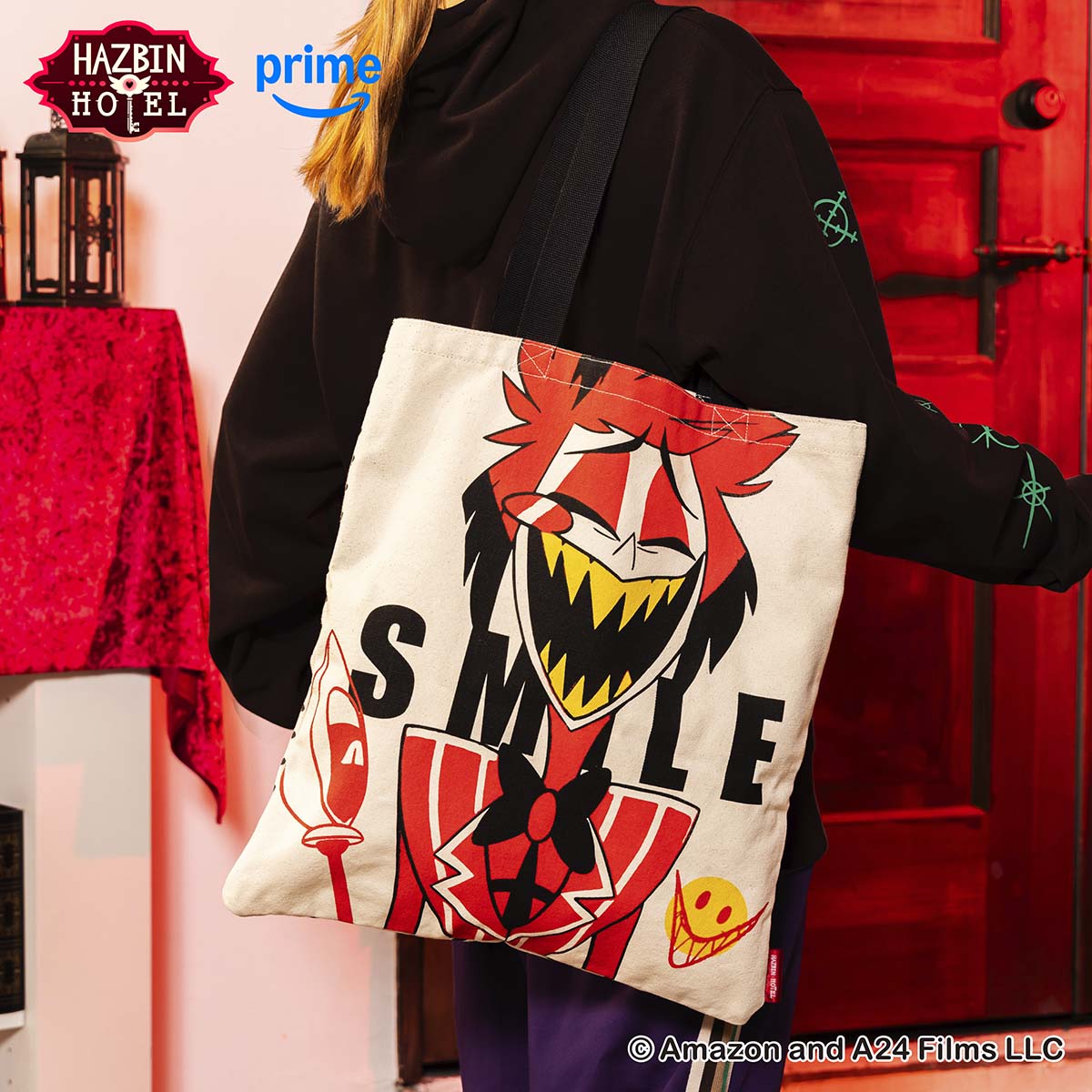 HAZBIN HOTEL デイリーユーストートバッグ (Smile) – Gray Parka