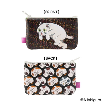 ばけねこだらけ 2個セットポーチ (もた猫＆猫蝙蝠)