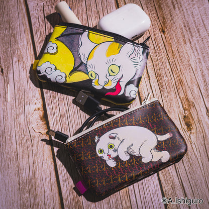 ばけねこだらけ 2個セットポーチ (もた猫＆猫蝙蝠)