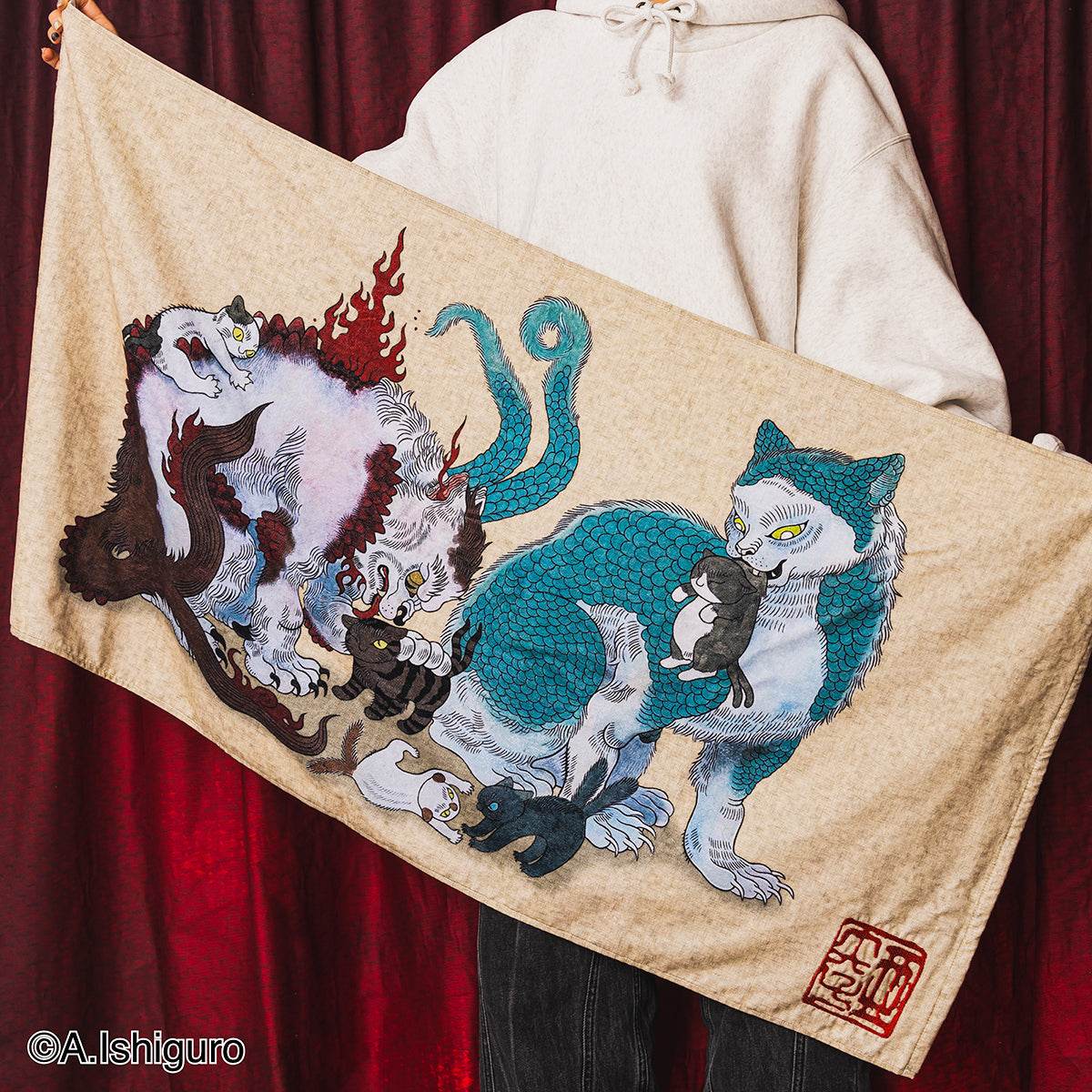 ばけねこだらけ バスタオル (猫又親子) – Gray Parka Service Online Store