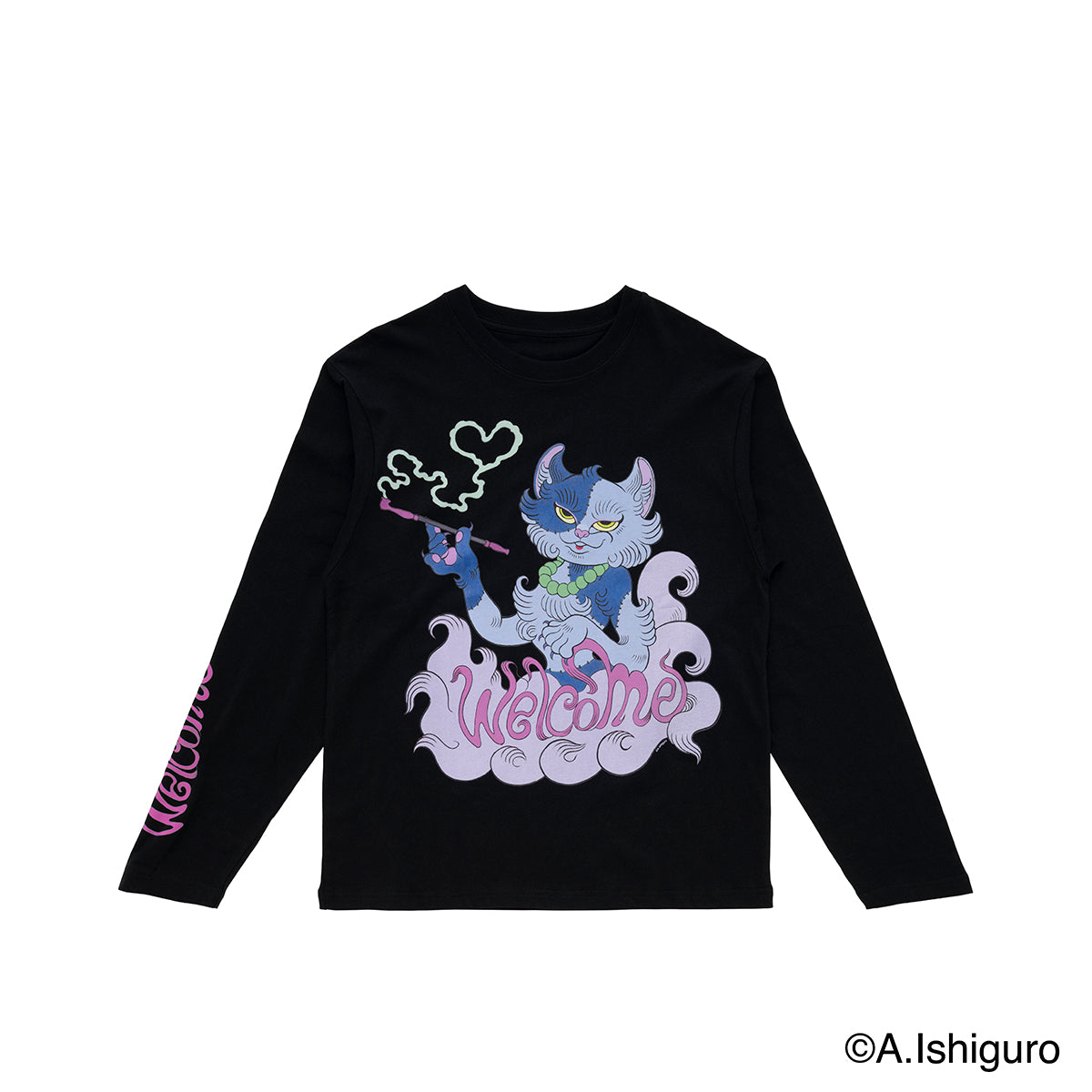 ばけねこだらけ ビッグシルエットロングTシャツ（コールガール）