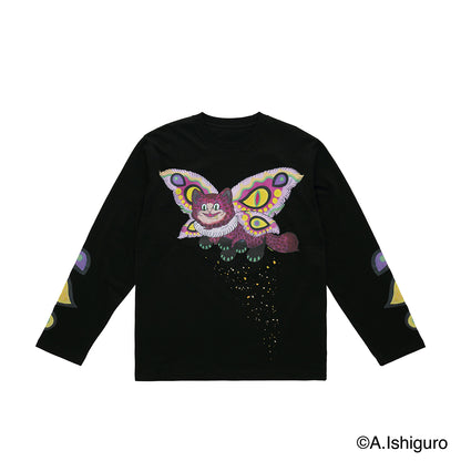 ばけねこだらけ ビッグシルエットロングTシャツ（モスキャット）