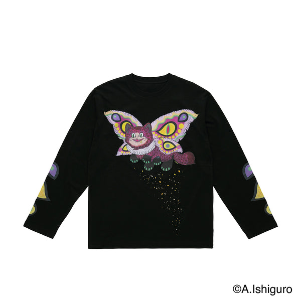 ばけねこだらけ ビッグシルエットロングTシャツ（モスキャット）