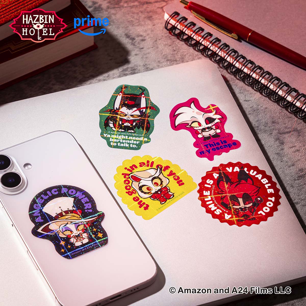HAZBIN HOTEL スマホに貼れるサイズのキラキラクリアステッカー （プチチャーリー）