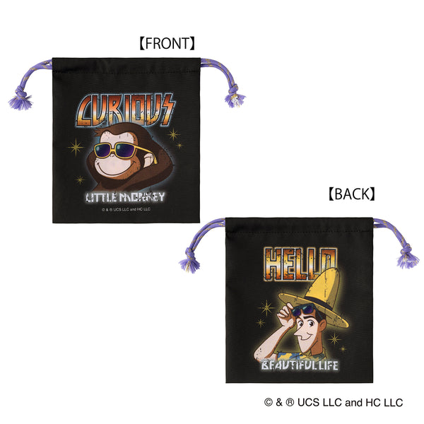 おさるのジョージ ほどよいサイズの巾着（ROCK）