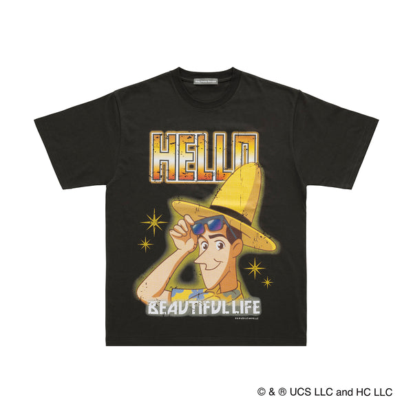 おさるのジョージ ROCKな黄色い帽子のおじさんのTシャツ