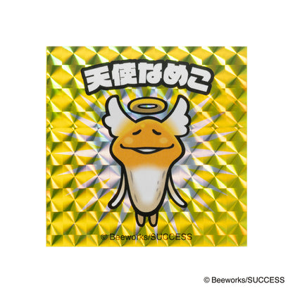 おさわり探偵 なめこ栽培キット スマホに貼れるサイズのステッカー（天使なめこ）